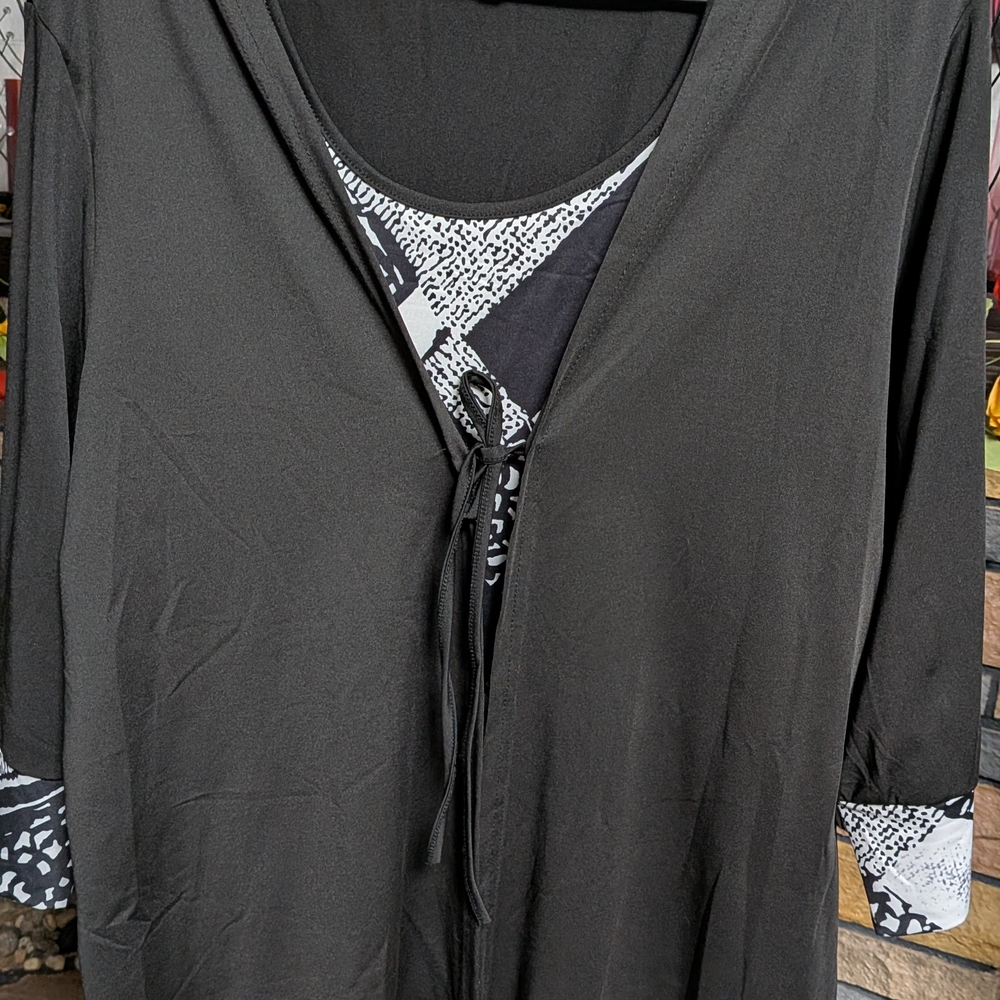 Chic Black Women's Blouse with Patterned Details